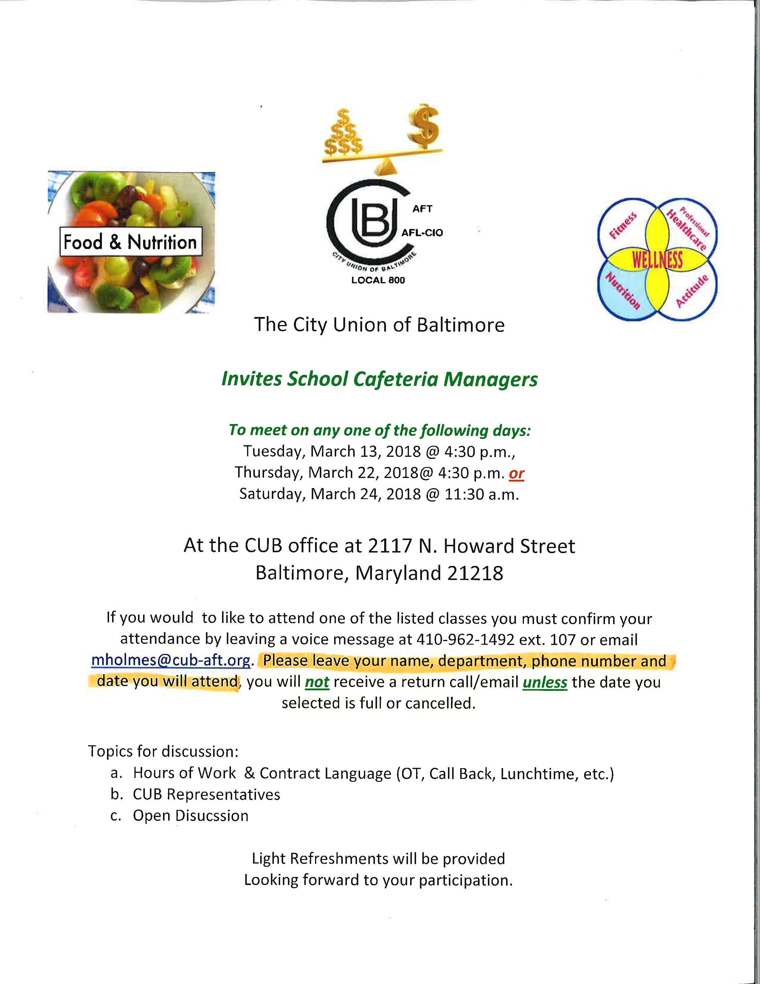 School Cafeteria Manager Meeting City Union Of Baltimore school-cafeteria-manager-meeting-city-union-of-baltimore